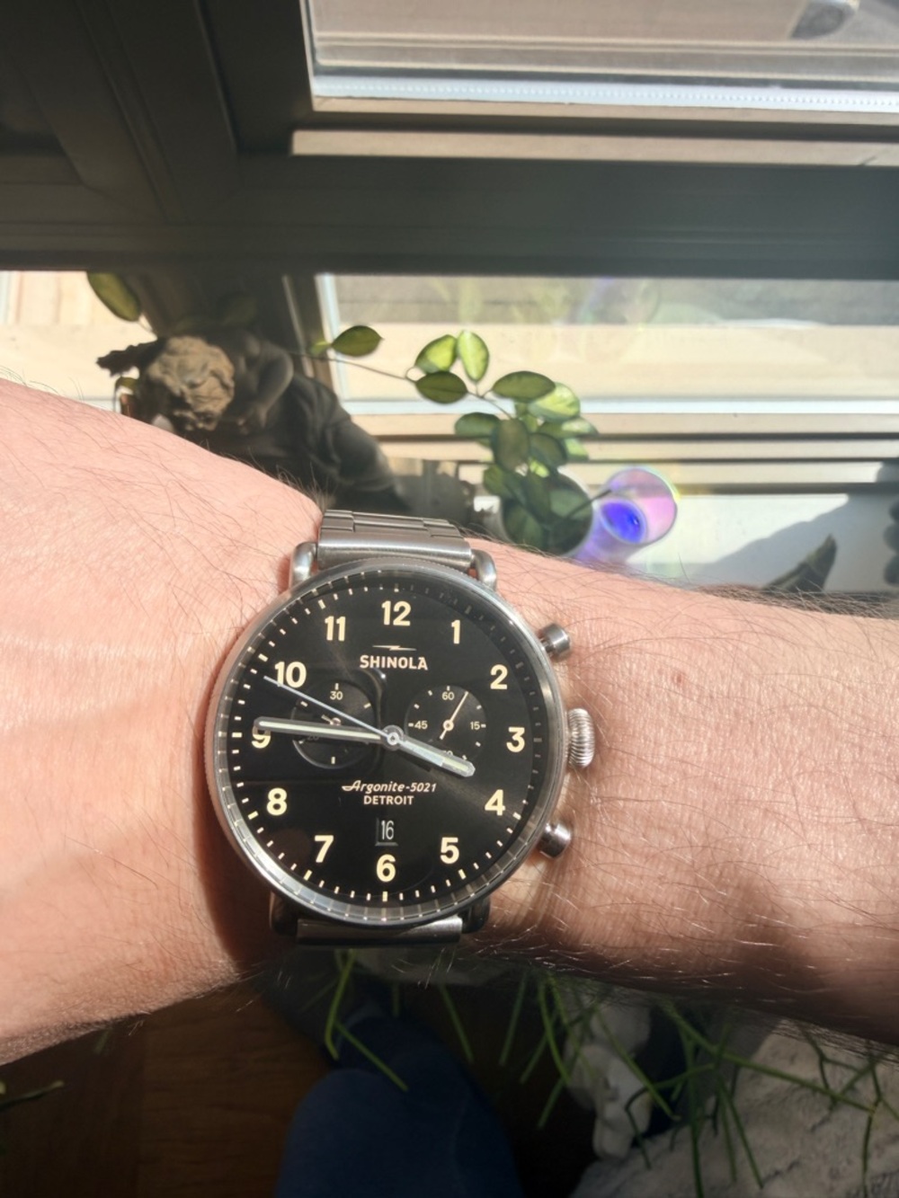 Shinola Men's Black Dial Canfield Classic Stainless Steel Bracelet Chronograph